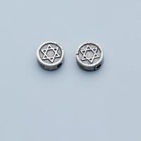 925 Sterling Silver Spacer Bead, Star, sand blast, DIY, original color, 9x9x4mm, Hole:Approx 2mm, Sold By PC