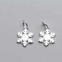925 Sterling Silver Pendant Snowflake plated DIY silver color Sold By PC