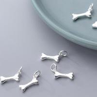 925 Sterling Silver Pendant Dog Bone plated DIY silver color Sold By PC