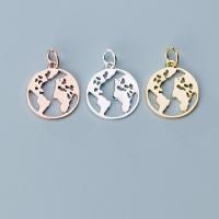 925 Sterling Silver Pendant, Round, plated, DIY, more colors for choice, 14.50mm, Sold By PC