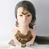 Zinc Alloy Jewelry Set with Seedbead with 2inch extender chain gold color plated three pieces & Bohemian style & for woman 135mm Length Approx 17.7 Inch Sold By Set