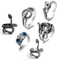 Zinc Alloy Ring Set with Acrylic Snake antique silver color plated 6 pieces & vintage & for woman Sold By Set