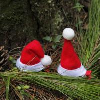 Войлок Рождественский клип волос, с Трип & цинковый сплав, Рождественская шапка, Связанный вручную, Рождественский дизайн & разные стили для выбора & Женский, красный, продается PC
