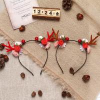 Hair Bands Flocking Fabric with PE Foam & Plastic & Zinc Alloy Christmas Design & for woman Sold By PC