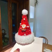 Christmas Hair Clip Lambswool with Zinc Alloy & Acrylic Christmas Hat Christmas Design & for woman Sold By PC