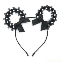 Hair Bands Lace with Zinc Alloy & for woman black Sold By PC