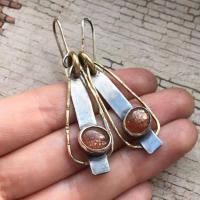 Tibetan Style Drop Earrings, with Glass, plated, fashion jewelry & for woman & hollow, mixed colors, nickel, lead & cadmium free, 13-45mm, Sold By Pair