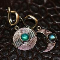 Asymmetric Earrings, Tibetan Style, with Gemstone, plated, vintage & fashion jewelry & for woman, mixed colors, nickel, lead & cadmium free, 13-45mm, Sold By Pair