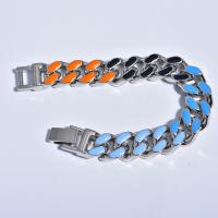 Titanium Steel Bracelet & Bangle fashion jewelry & Unisex & enamel multi-colored nickel lead & cadmium free 12mm Length Approx 18 cm Sold By PC