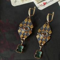 Tibetan Style Drop Earrings, with Cubic Zirconia, plated, vintage & fashion jewelry & for woman, mixed colors, nickel, lead & cadmium free, 13-45mm, Sold By Pair