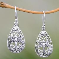 Zinc Alloy Drop Earrings Teardrop silver color plated vintage & fashion jewelry & for woman & hollow nickel lead & cadmium free 13-45mm Sold By Pair