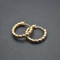 Brass Huggie Hoop Earring, Donut, plated, fashion jewelry & for woman, more colors for choice, nickel, lead & cadmium free, 15x17mm, Sold By PC