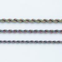 Collar de Acero Titanio, Partículas de acero, Joyería & unisexo & diverso tamaño para la opción, multicolor, libre de níquel, plomo & cadmio, longitud:aproximado 60 cm, Vendido por UD