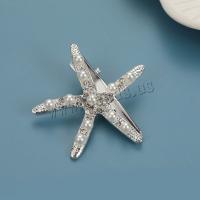Alligator Hair Clip Zinc Alloy with Plastic Pearl Starfish fashion jewelry & for woman & with rhinestone nickel lead & cadmium free Sold By PC