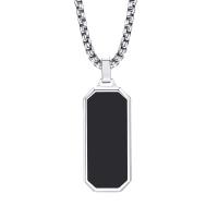 Stainless Steel Jewelry Necklace, 304 Stainless Steel, Unisex & different styles for choice & epoxy gel, 35x15mm, Length:Approx 23.62 Inch, Sold By PC