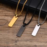 Stainless Steel Jewelry Necklace, 304 Stainless Steel, Vacuum Ion Plating, fashion jewelry & Unisex & different styles for choice, more colors for choice, 35x10mm, Length:Approx 23.62 Inch, Sold By PC