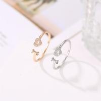 Brass Finger Ring plated fashion jewelry & Unisex & with rhinestone nickel lead & cadmium free Sold By PC