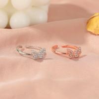 Brass Finger Ring Butterfly fashion jewelry & for woman & with rhinestone nickel lead & cadmium free Sold By PC