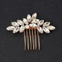 Decorative Hair Combs, Tibetan Style, fashion jewelry & for woman & with rhinestone, more colors for choice, nickel, lead & cadmium free, 65x60mm, Sold By PC