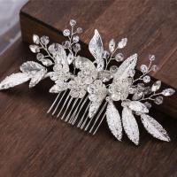 Decorative Hair Combs, Tibetan Style, with Crystal, fashion jewelry & for woman, silver color, nickel, lead & cadmium free, 145x88mm, Sold By PC