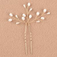 Hair Stick Iron with Plastic Pearl fashion jewelry & for woman nickel lead & cadmium free Sold By PC