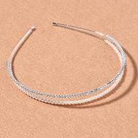 Hair Bands, Iron, with Plastic Pearl, fashion jewelry & for woman & with rhinestone, silver color, nickel, lead & cadmium free, Inner Diameter:Approx 120mm, Sold By PC