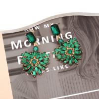 Zinc Alloy Stud Earring plated fashion jewelry & for woman & with rhinestone nickel lead & cadmium free Sold By Pair