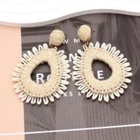 Bijoux boucles d'oreilles, Rafidah+Grass, fait à la main, bijoux de mode & pour femme, blanc, 89x57mm, Vendu par paire