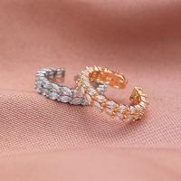 Brass Finger Ring with Cubic Zirconia fashion jewelry & for woman nickel lead & cadmium free 17mm Sold By PC