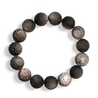 Argent-Obsidienne bracelet, unisexe & styles différents pour le choix, Longueur:Environ 7 pouce, Vendu par PC