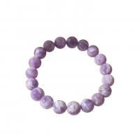 Purple Chalcedony Bracelet Round Unisex Length Approx 8 Inch Sold By PC
