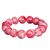 Chicken-blood Stone Bracelet Round folk style & Unisex Length Approx 7-9 Inch Sold By PC