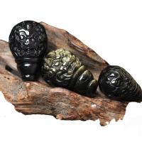 Spacer Beads Jóias, Obsidiana, with ouro Obsidian, Fabuloso Besta Selvagem, estilo folk & DIY & Vario tipos a sua escolha & 3(três) buracos, vendido por PC