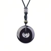 Natural Black Obsidian Pendants, folk style & DIY & Unisex & different size for choice, Sold By PC