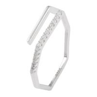 Kubisk Circonia Micro bane messing Ring, sølvfarvet forgyldt, mode smykker & forskellige stilarter for valg & Micro Pave cubic zirconia & for kvinde, nikkel, bly & cadmium fri, 17mm, Solgt af PC