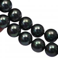Perles de nacre en verre, perle de verre, Rond, Placage, DIY & normes différentes pour le choix, vert malachite, Vendu par Environ 40 cm brin