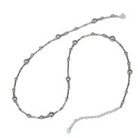 Fashion Necklace Jewelry, Glass Pearl, with 925 Sterling Silver, fashion jewelry & for woman, silver color, Sold Per 41-50 cm Strand