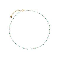 Titanium Steel Necklace with Quartz with 5cm extender chain gold color plated fashion jewelry & for woman two different colored Sold Per 38 cm Strand