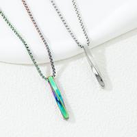 Titan stål halsband, mode smycken & Unisex, fler färger för val, nickel, bly och kadmium gratis, 5x40mm, Längd Ca 60 cm, Säljs av PC