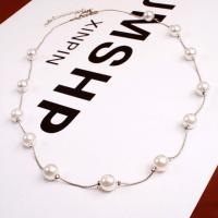 Zinc Alloy smykker halskæde, med Shell Pearl, mode smykker & Unisex, nikkel, bly & cadmium fri, Længde Ca. 20.86 inch, Solgt af PC