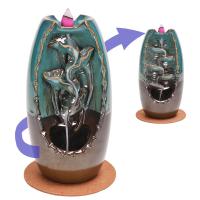 Backflow Incense Burner, Porcelain, handmade, for home and office & durable, 107x200mm, Sold By PC