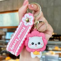 Zinc Alloy Key Clasp with Soft PVC Cat cute & multifunctional nickel lead & cadmium free Sold By PC