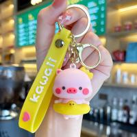 Zinc Alloy Key Clasp with Soft PVC Pig cute & multifunctional nickel lead & cadmium free Sold By PC
