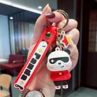 Tibetan Style Key Clasp, with Soft PVC, Panda, cute & multifunctional, more colors for choice, nickel, lead & cadmium free, Sold By PC