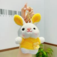 Fur Ball Pom Pom Keychain, Tibetan Style, with Plush, Rabbit, cute & multifunctional, more colors for choice, nickel, lead & cadmium free, 130x68x170mm, Sold By PC