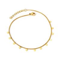 Stainless Steel Anklet 304 Stainless Steel Vacuum Ion Plating fashion jewelry & for woman gold Sold By Strand