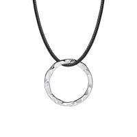 Stainless Steel Jewelry Necklace, 304 Stainless Steel, with leather cord, polished, fashion jewelry & Unisex & different styles for choice, original color, 32mm, Length:Approx 23.62 Inch, Sold By PC