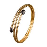 Stainless Steel Bangle 304 Stainless Steel plated fashion jewelry & Unisex golden Sold By PC