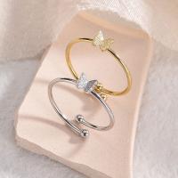 Prst prsten z nerezové oceli, 304 Stainless Steel, Motýl, á, módní šperky & pro ženy, více barev na výběr, Prodáno By PC