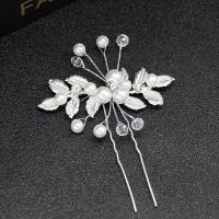 Hair Stick, Tibetan Style, with Plastic Pearl, fashion jewelry & for woman & with rhinestone, more colors for choice, nickel, lead & cadmium free, 90x70mm, Sold By PC